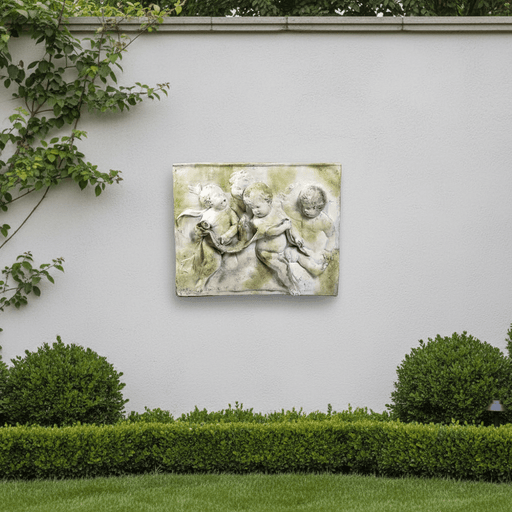Four Singing Cherubs Outdoor Statue (33 - Inch) Side Angle