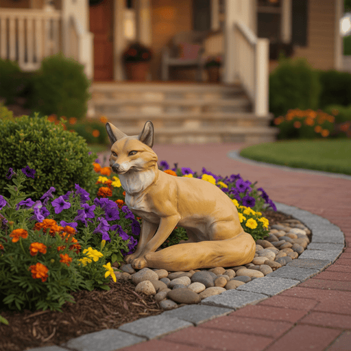 Fox Garden Statue (16 - Inch) Side Angle