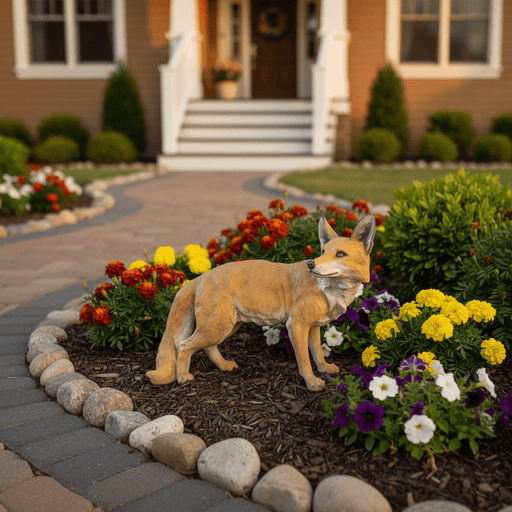 Fox Garden Statue (19.5 - Inch) Side Angle