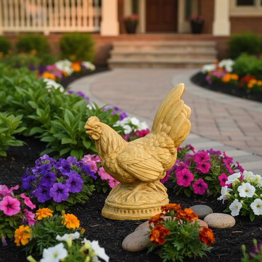 French Rooster Bird Garden Statue (11-Inch)
