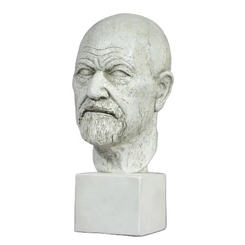 Freud Head on Block Bust Display Decor (14 - Inch) Side View