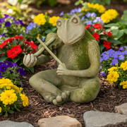 Frog Garden Statue (14 - Inch) Side Angle