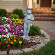 Frog Garden Statue (26 - Inch) Side Angle