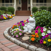 Frog Garden Statue (7 - Inch) Side Angle