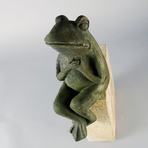 Frog Garden Statue (8 - Inch) Different Angle