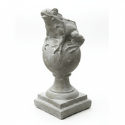 Frog on Finial Outdoor Statue (14 - Inch) Side View