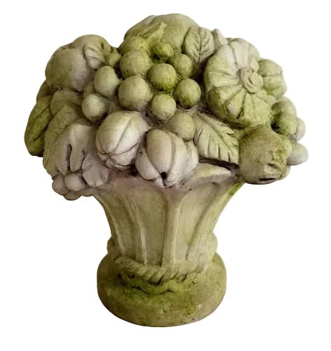 Fruit and Flower Finial Outdoor Statue (12 - Inch) Side View