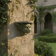 Gargoyle Head Outdoor Bracket (13 - Inch) Side Angle