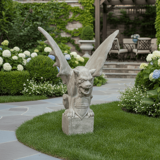 Gargoyle Of Lyon Giant Statue (60 - Inch) Side Angle