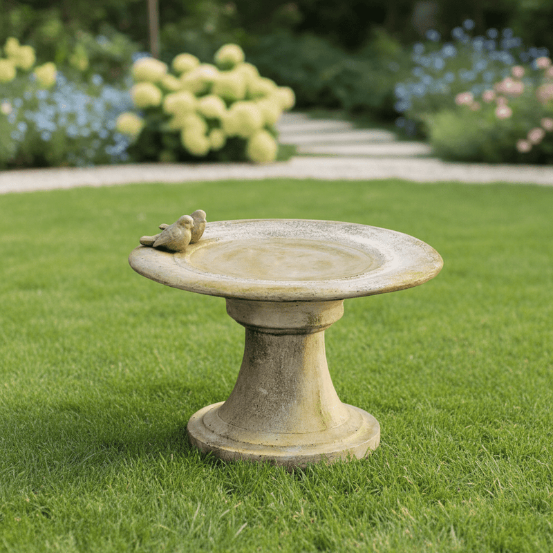 Giannola Birdbath W Finches Statue (22 - Inch) Side Angle