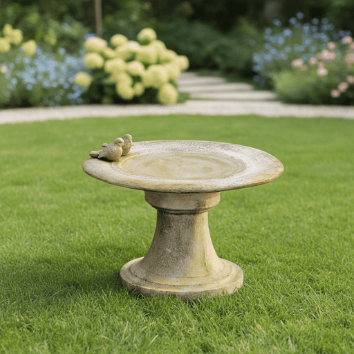 Giannola Birdbath W Finches Statue (22 - Inch) Side Angle