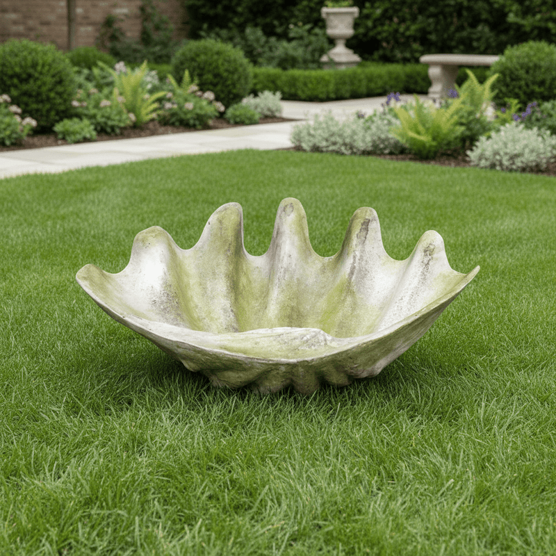 Giant Clam Garden Statue (48 - Inch) Side Angle