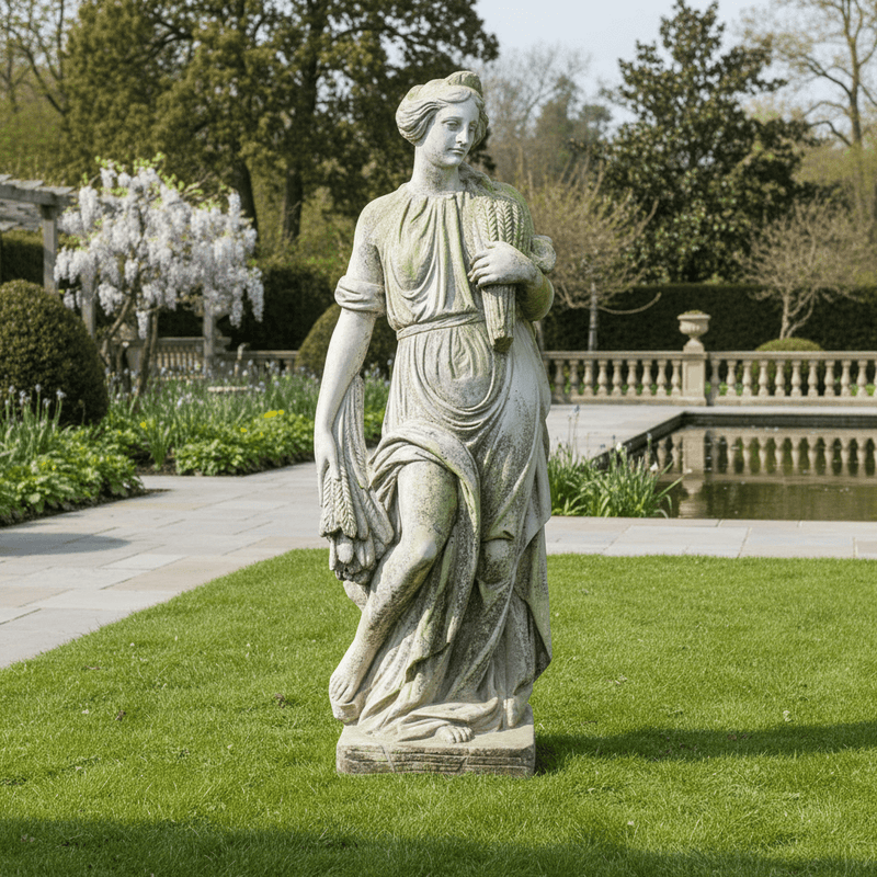 Goddess Of Fall Season Statue (66 - Inch) Side Angle