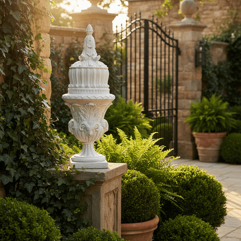 Goldman Finial Outdoor Statue (60 - Inch) Side Angle