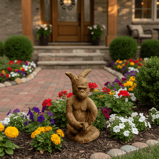 Gorilla Garden Statue (22 - Inch) Side Angle