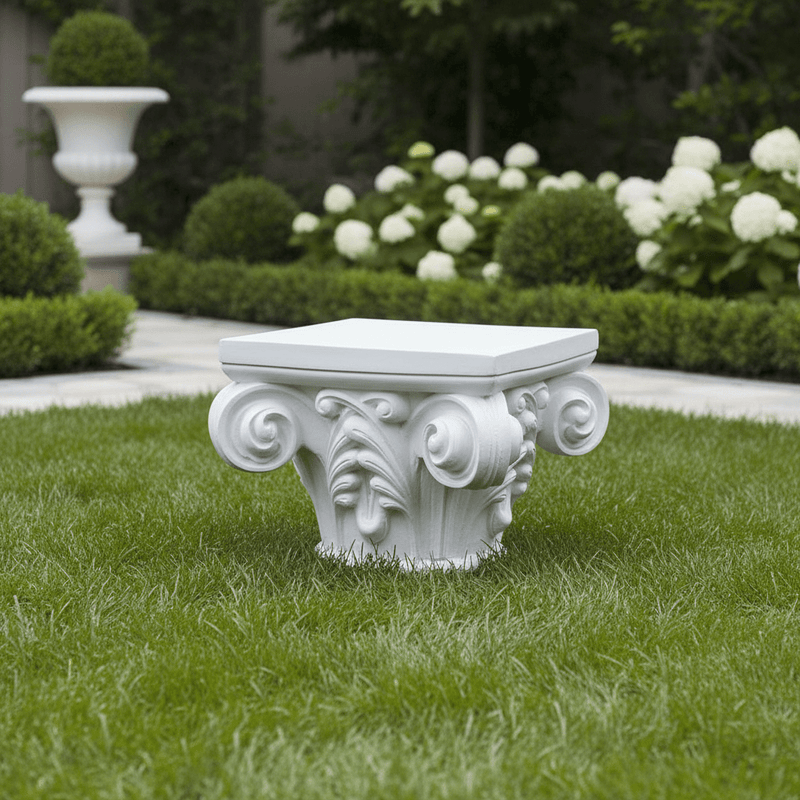Gothic Capital Outdoor Statue (10 - Inch) Side Angle