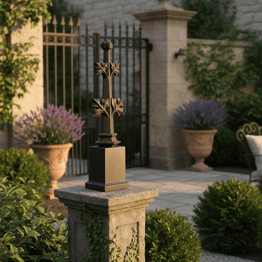 Gothic Fragment Outdoor Statue (17 - Inch) Side Angle
