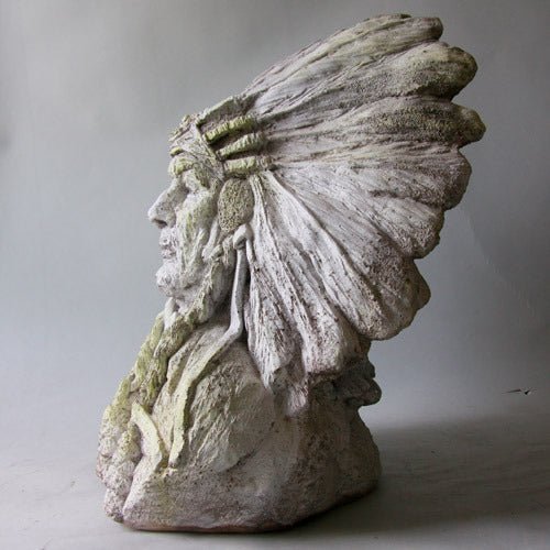 Great Indian Chief Bust Display Decor (18 - Inch) Side Angle
