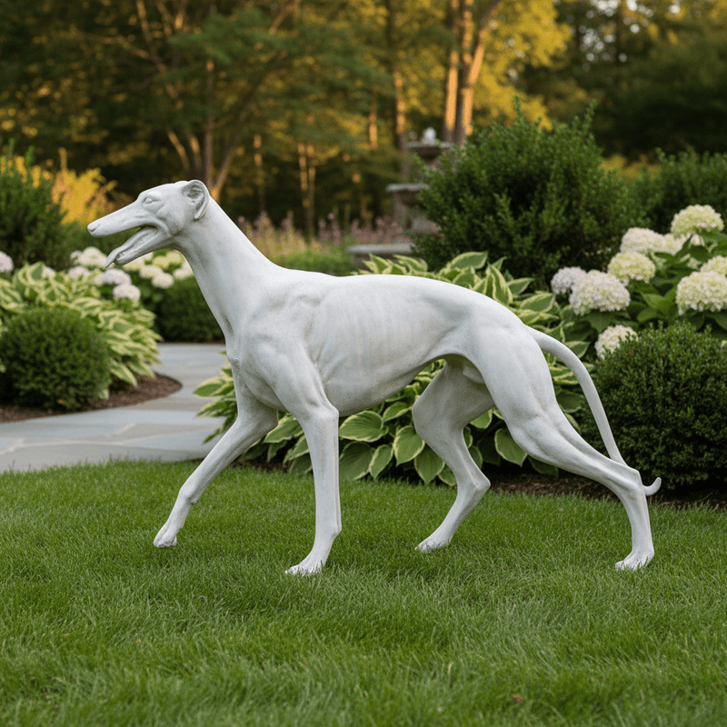 Greyhound Dog Garden Statue (34 - Inch) Side Angle