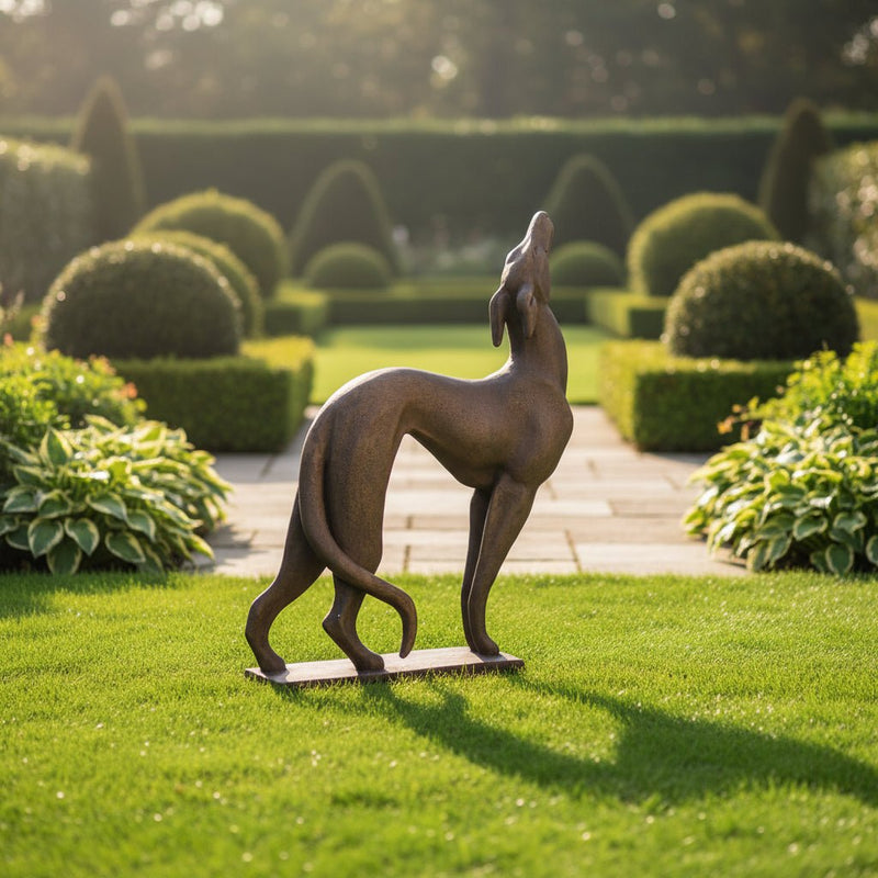 Greyhound Dog Garden Statue (37 - Inch) Side Angle