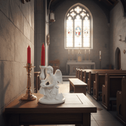 Guardian Angel Candleholder Statue (4 - Inch) Side Angle