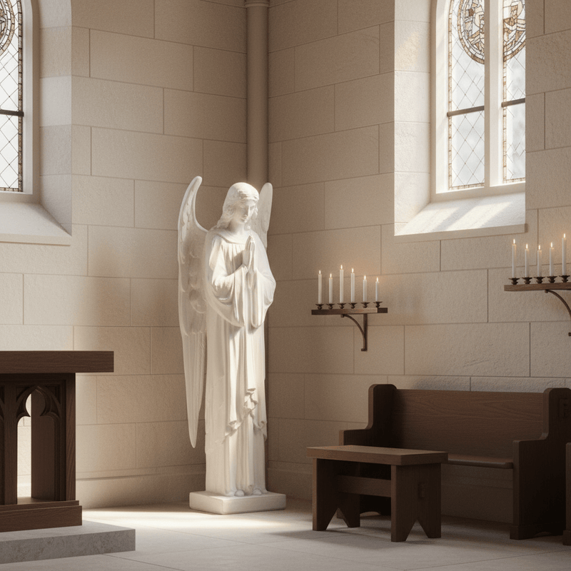 Guardian Angel Statue (64 - Inch) Side Angle