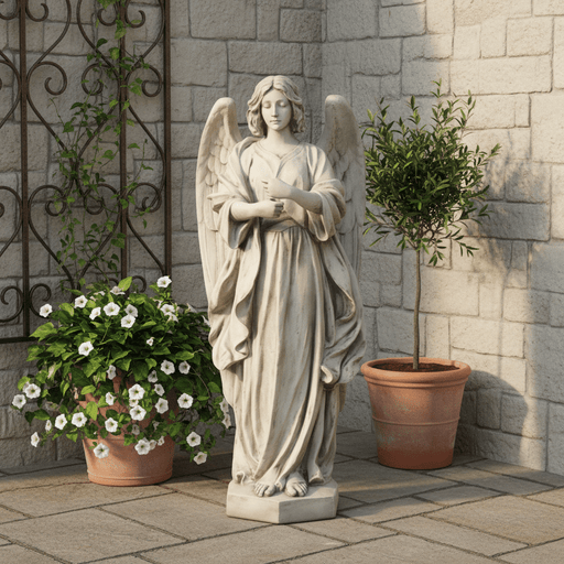 Guardian Angel Statue for Lantern Display (48 - Inch) Side Angle