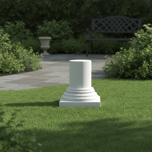 Half Column Roman Base Outdoor Statue (16 - Inch) Side Angle