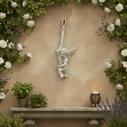 Hanging Ornamental Winged Cherub Figurine Outdoor Statue (18-Inch)