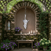 Hanging Ornamental Winged Cherub Figurine Outdoor Statue (27-Inch)