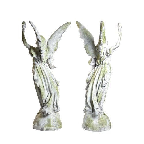 Heavenly Winged Angel With Torch Garden Statue (45 - Inch)