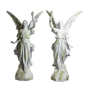 Heavenly Winged Angel With Torch Garden Statue (45 - Inch) Side View