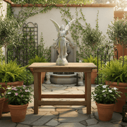 Heavenly Winged Angel With Torch Garden Statue (45 - Inch) Side Angle