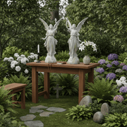 Heavenly Winged Angel With Torch Garden Statue (45 - Inch) Side Angle