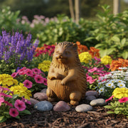 Hedgehog Garden Statue (8.5 - Inch) Side Angle