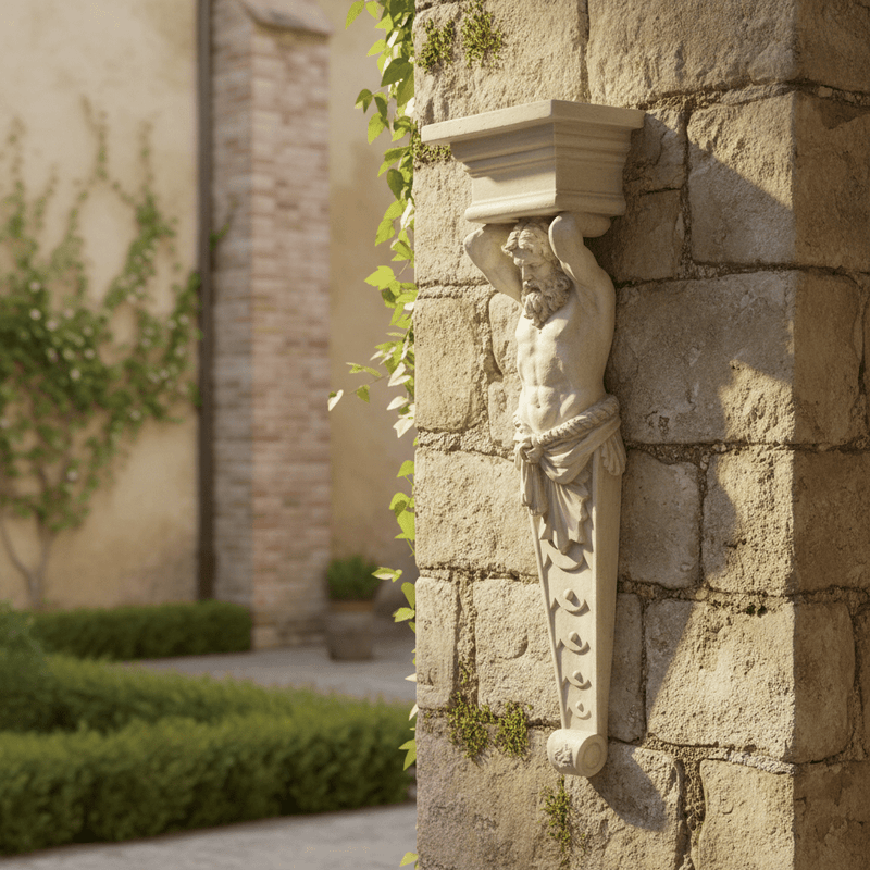 Hercules Caryatid Outdoor Bracket (26 - Inch) Side Angle