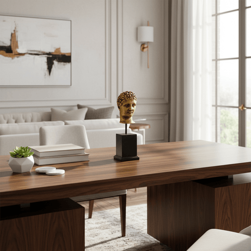 Hermes Head on Cube Bust Display Decor (12-Inch)
