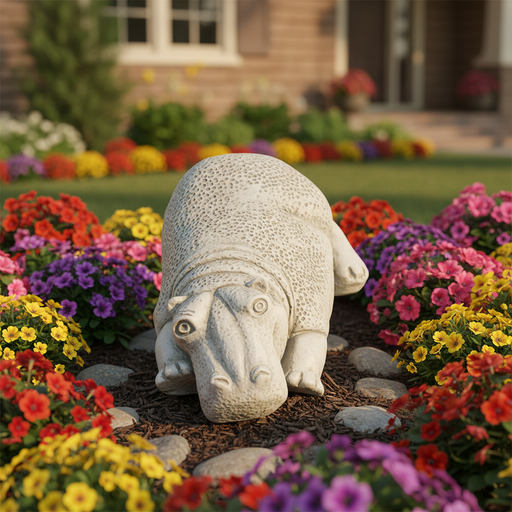 Hippo Baby Garden Statue (3-Inch)