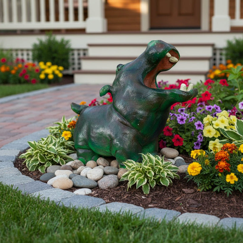Hippo Garden Statue (22-Inch)