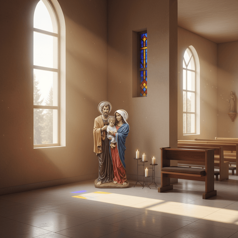 Holy Family Mary with Jesus Statue (59 - Inch) Side Angle