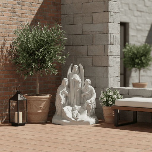 Holy Family with Angel Statue (38-Inch)