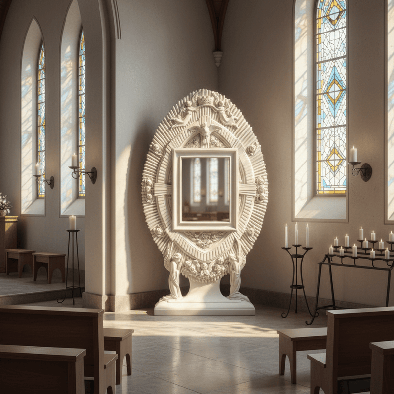 Holy Shrine Religious Statue (68 - Inch) Side Angle