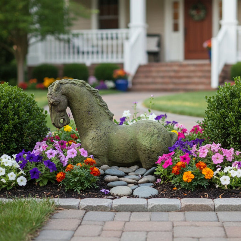Horse Garden Statue (13 - Inch) Side Angle