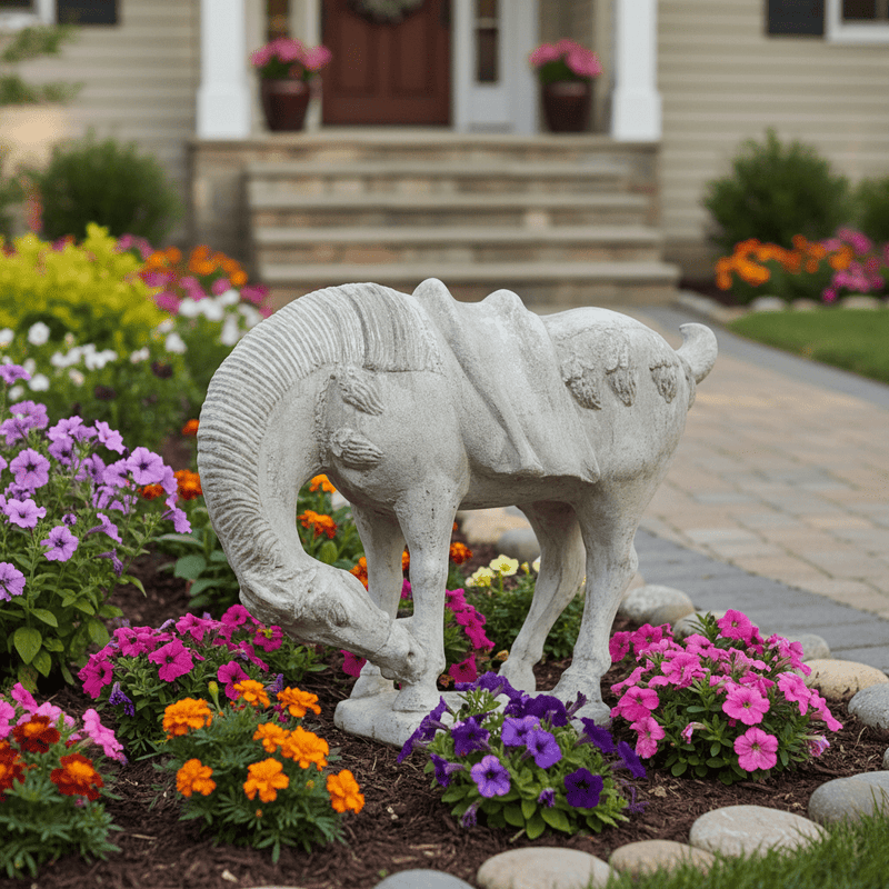 Horse Garden Statue (17 - Inch) Side Angle