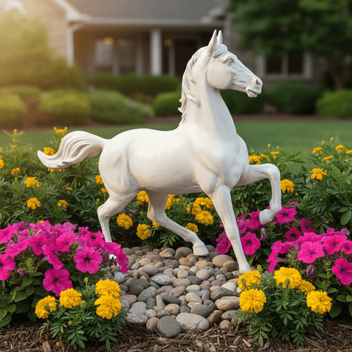 Horse Garden Statue (26 - Inch) Side Angle