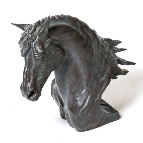 Horse Head Garden Statue (11 - Inch) Side View
