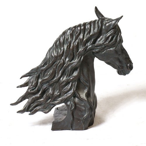 Horse Head Garden Statue (11 - Inch) Different Angle