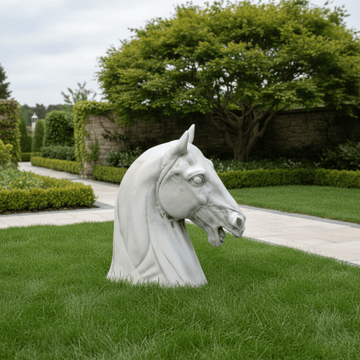 Horse Head Garden Statue (13-Inch)