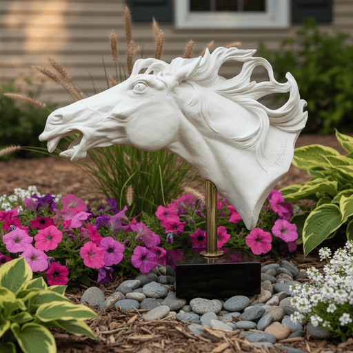 Horse Head Garden Statue (15-Inch)