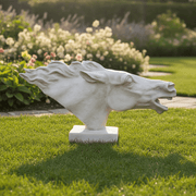Horse Head Garden Statue (15 - Inch) Side Angle